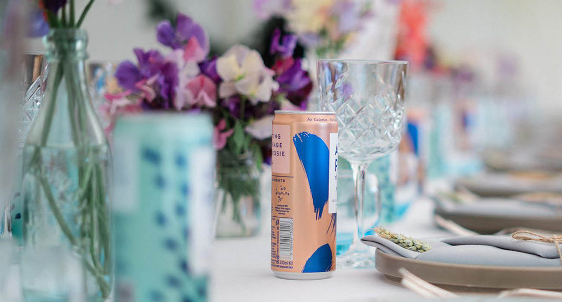 Wedding table with Dash Water cans