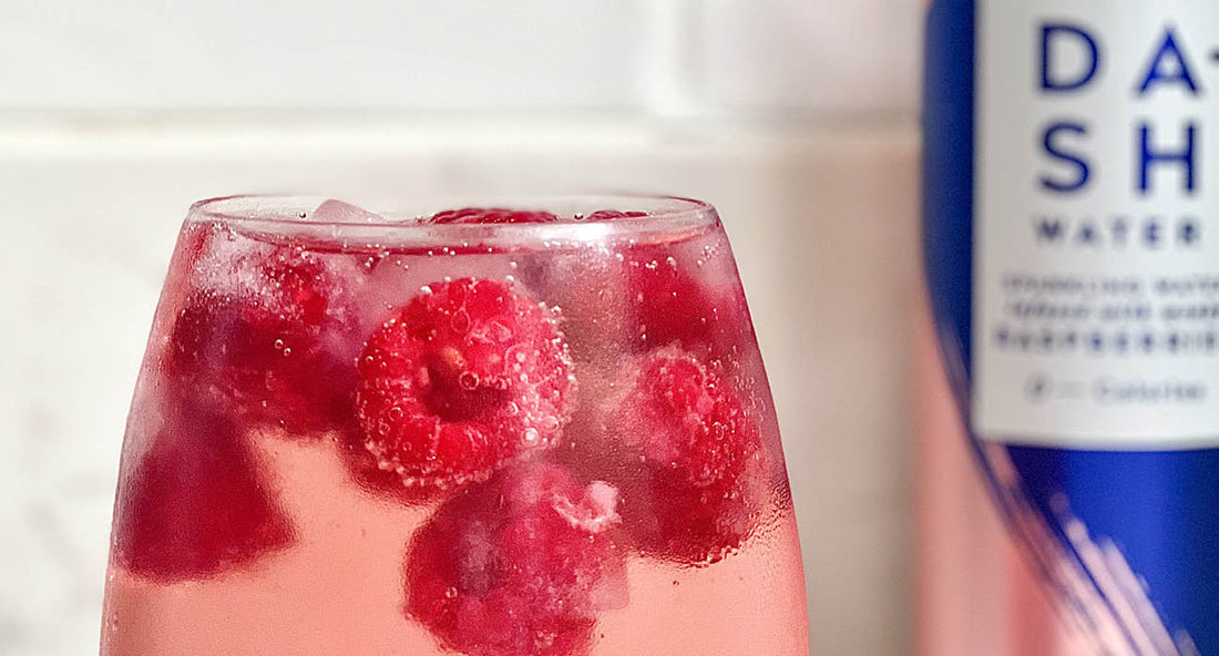 Raspberry Ice Cubes in Raspberry DASH drink