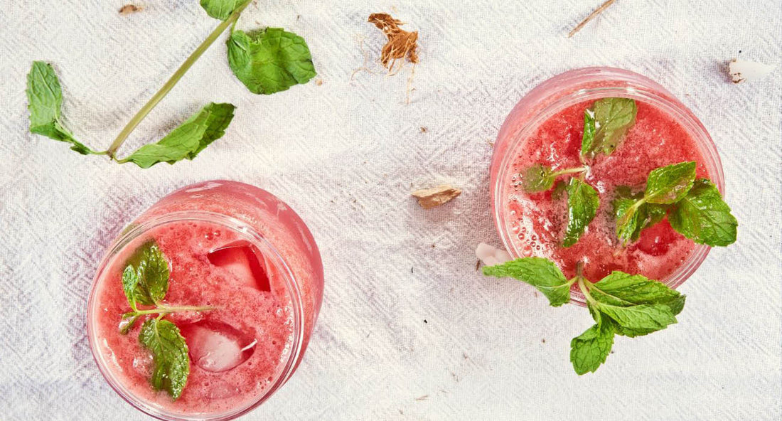 Two Strawberry Mojito Mocktails